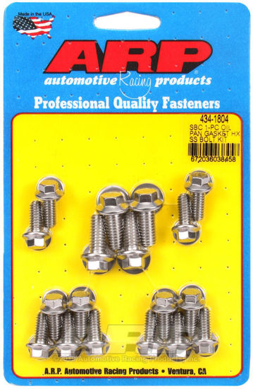 Bilde av SB Chevy 1-pc SS hex oil pan gasket bolt kit