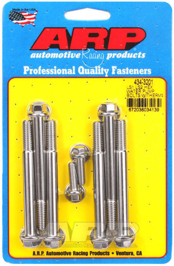 Bilde av LS1 LS2 SS hex water pump bolts w/thermostat housing bolts kit
