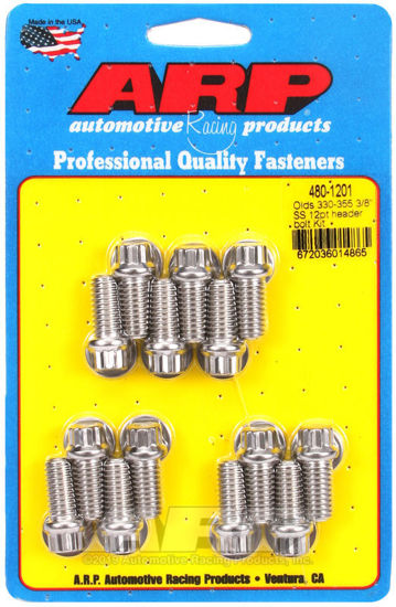 Bilde av Olds 330-455 3/8" SS 12pt header bolt kit