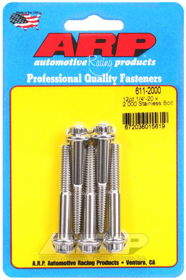 Bilde av 1/4-20 x 2.000 12pt SS bolts