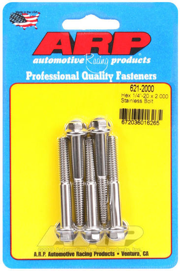 Bilde av 1/4-20 x 2.000 hex SS bolts