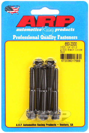Bilde av 1/4-20 X 2.000 hex black oxide bolts