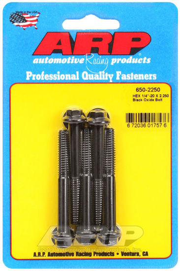 Bilde av 1/4-20 X 2.250 hex black oxide bolts