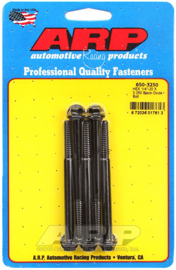 Bilde av 1/4-20 X 3.250 hex black oxide bolts