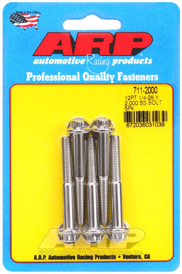Bilde av 1/4-28 x 2.000 12pt SS bolts