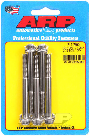 Bilde av 1/4-28 x 2.750 12pt SS bolts