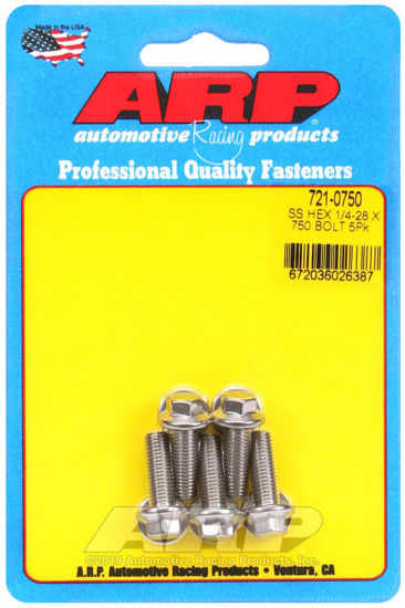Bilde av 1/4-28 x .750 hex SS bolts