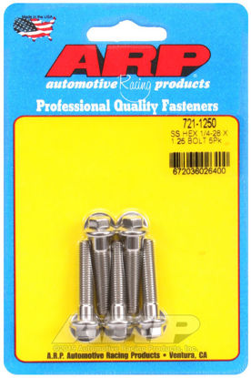 Bilde av 1/4-28 x 1.250 hex SS bolts