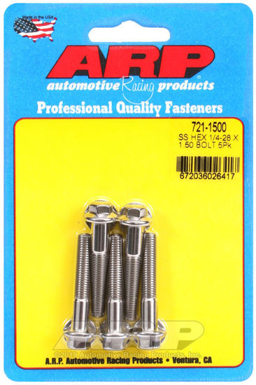Bilde av 1/4-28 x 1.500 hex SS bolts