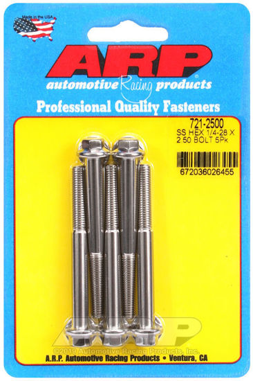 Bilde av 1/4-28 x 2.500 hex SS bolts