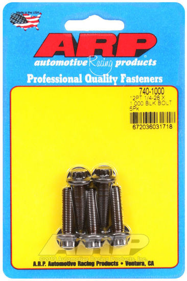 Bilde av 1/4-28 x 1.000 12pt black oxide bolts