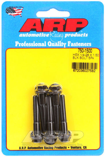 Bilde av 1/4-28 x 1.500 hex black oxide bolts